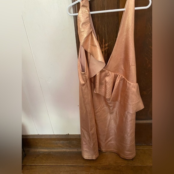 Zara Metallic Ruffle Mini Dress - Picture 2 of 6